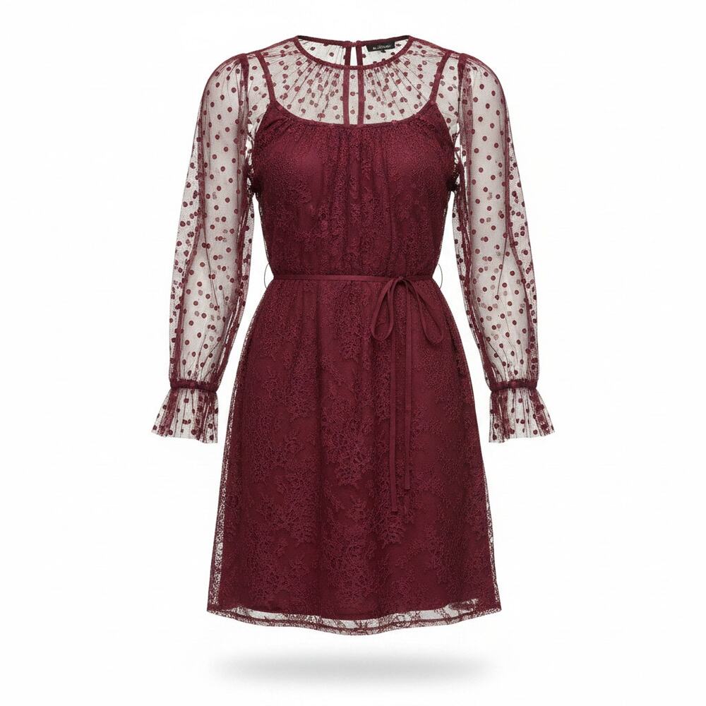 LOFT Petite Dotted Chantilly Lace Mini Cocktail Dress - 2P